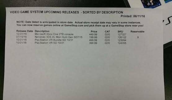 Rumor Patrol: 2 TB Xbox One Releasing This Year - GameStop 2TB Xbox One pre order card