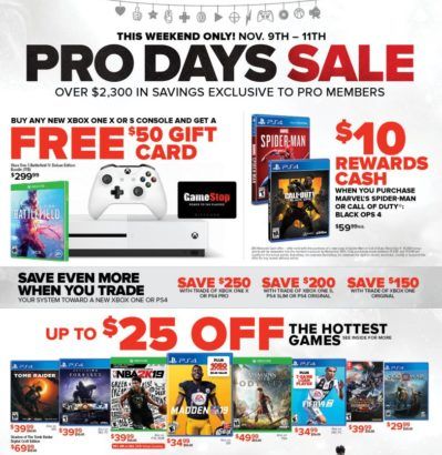 game stop pro day weekend sale