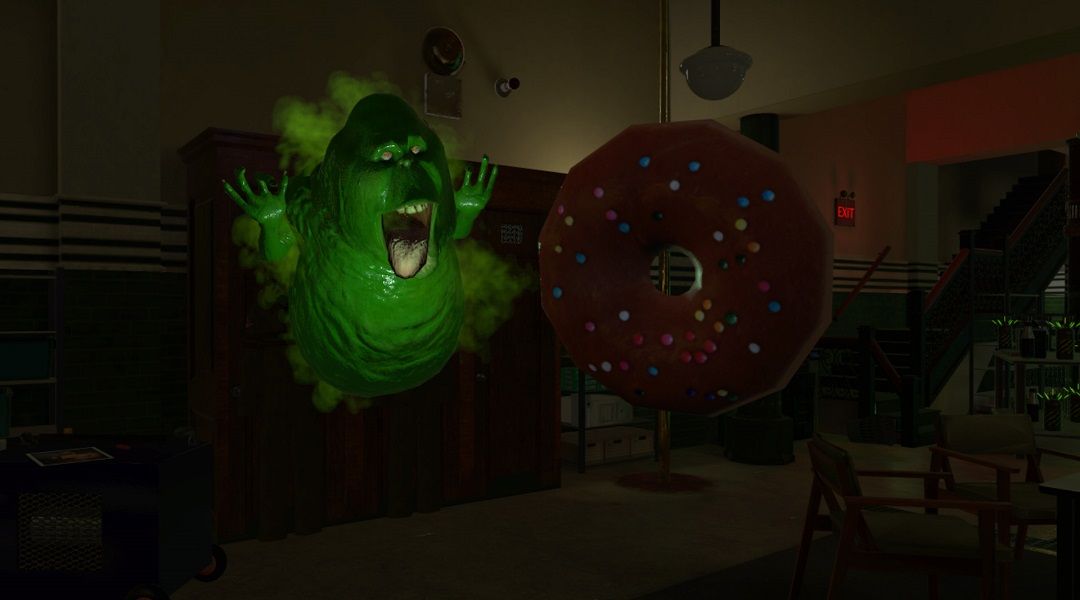Ghostbusters VR Game Gets Surprise Release on PS4 - Ghostbusters: Now Hiring Slimer donut