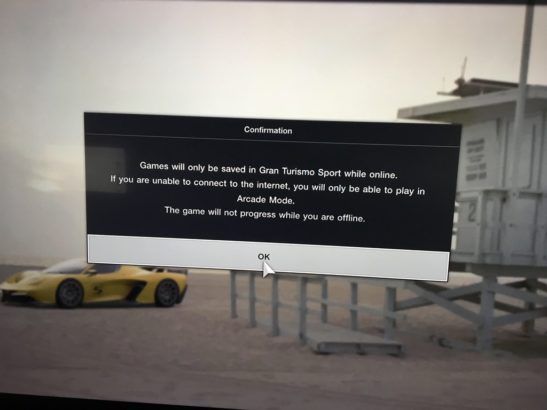 Gran Turismo Sport Online Requirements - Error