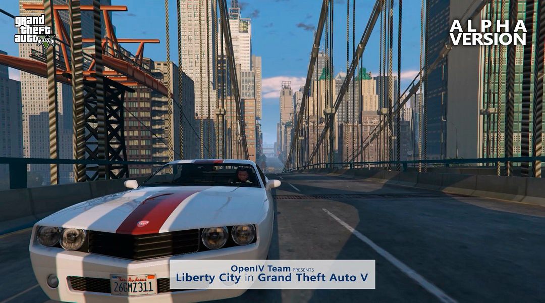 Grand Theft Auto 5 Liberty City Mod Screens are Gorgeous - Franklin driving on bridge