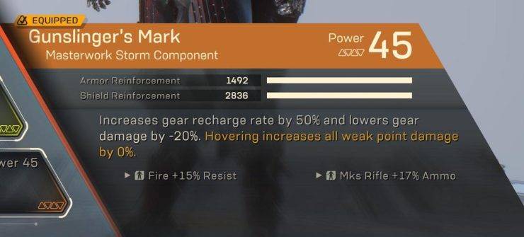 storm gunslingers mark component