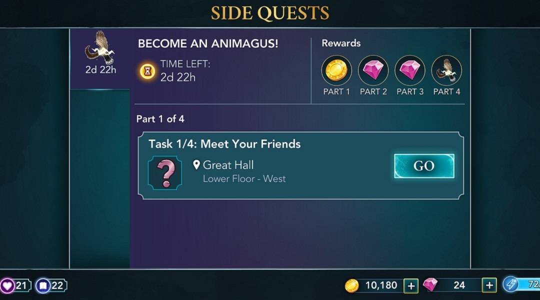 harry potter hogwarts mystery animagus event