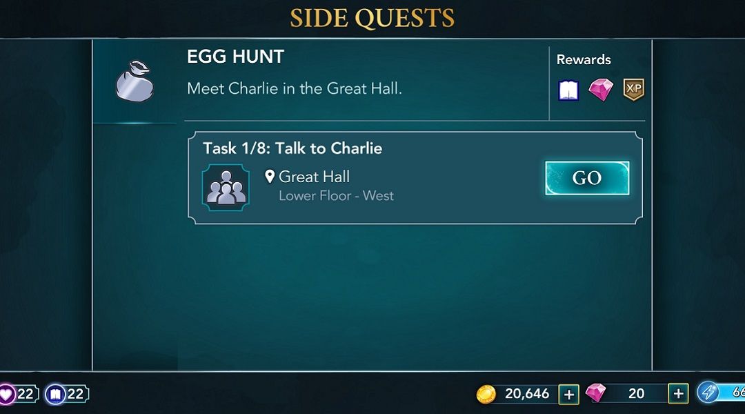 harry potter hogwarts mystery egg hunt side quest