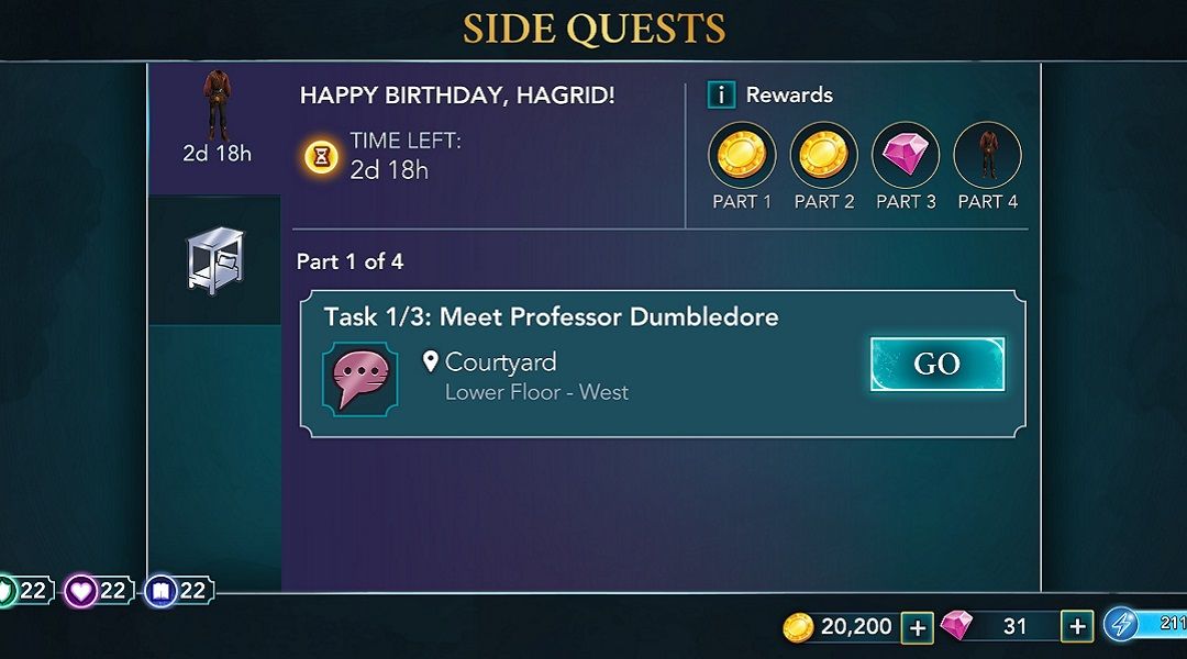 harry potter hogwarts mystery happy birthday hagrid side quest