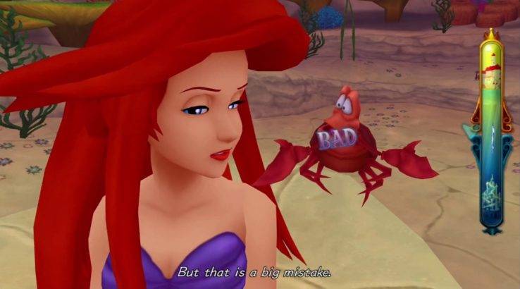 kingdom hearts 2.5 atlantica ariel sebastian the little mermaid
