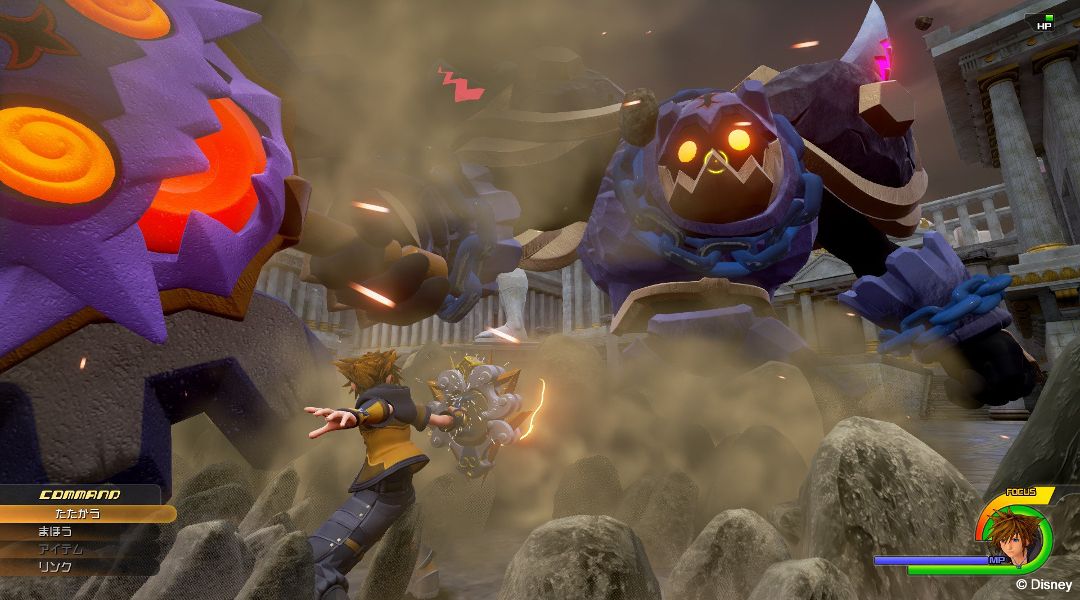 Kingdom Hearts III Screenshot with a Giant Heartless