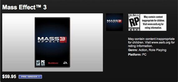 Mass Effect 3 preorder