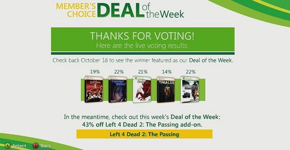 Deal of the Week results
