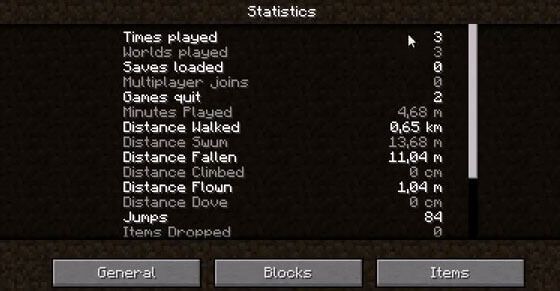 Minecraft Statistics Update