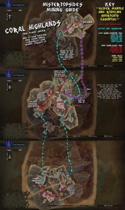 Monster Hunter World: Coral Highlands Infinite Mining Guide - Coral Highlands mining map