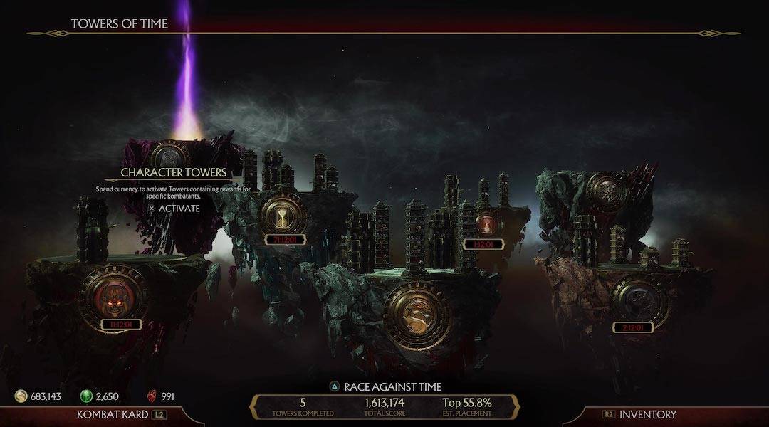 mortal kombat character tower unlock lower