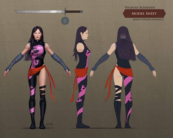 mua2 psylocke alternate costume sword