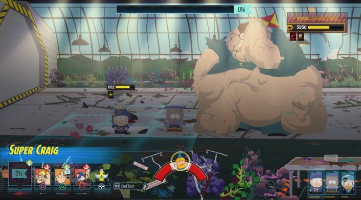 South Park: The Fractured But Whole Boss Fight Has A Lot of Problems - Mutant Cousin Kyle sunscreen meter