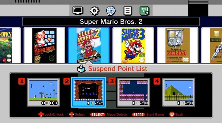 NES Classic menu
