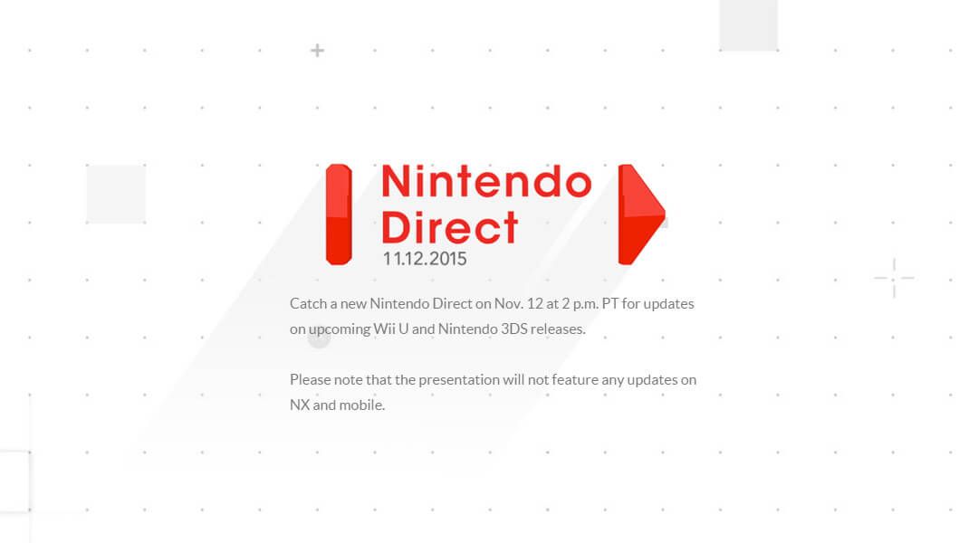 Nintendo Direct Airs on November 12