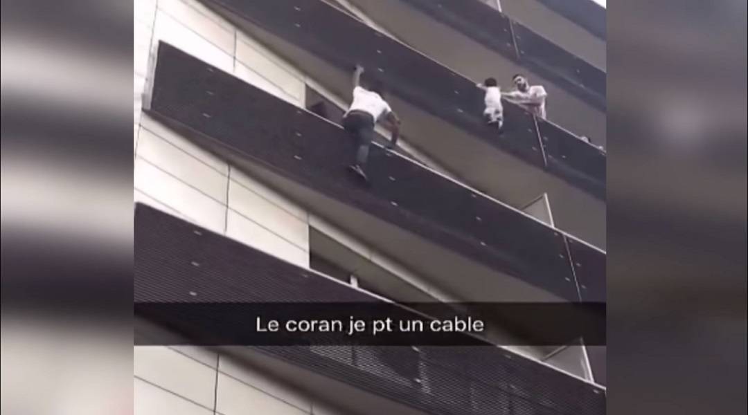 paris balcony rescue video