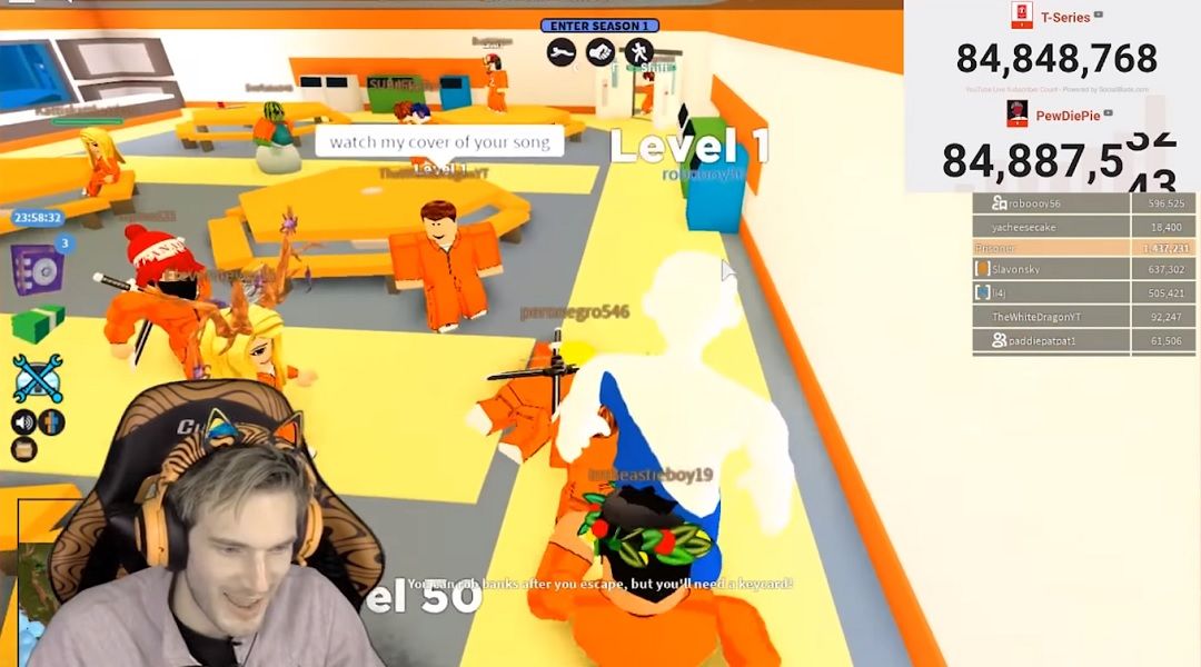 PewDiePie banned from Roblox after surprise livestream amid  battle  with T-Series - Dexerto