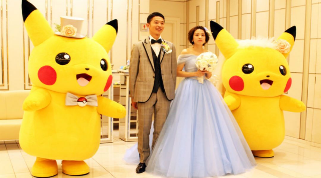 pokemon bride groom wedding pikachu japan