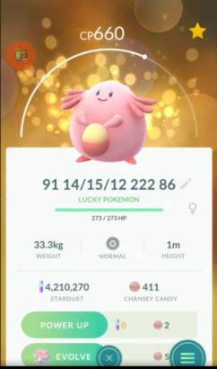 pokemon go lucky chansey