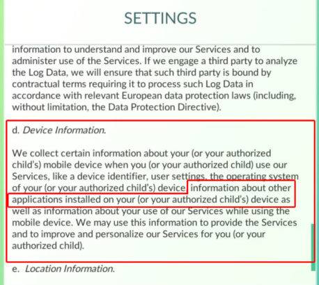 pokemon go privacy policy update