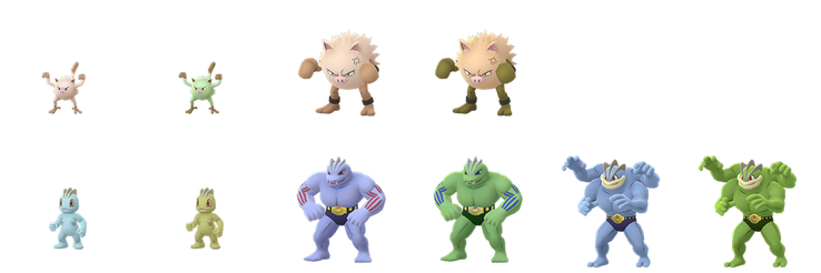 Pokemon Go Mankey And Machop Shiny Family Models Live