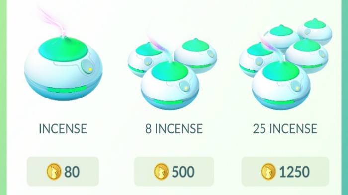 pokemon go shop incense cost pokecoins