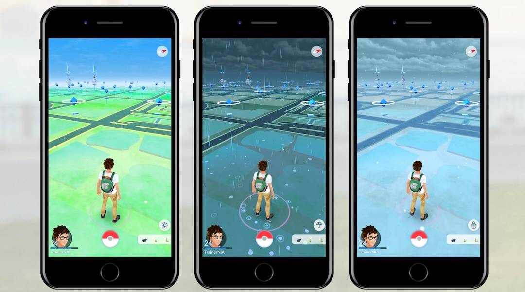 pokemon go weather sunny rainy snowy niantic
