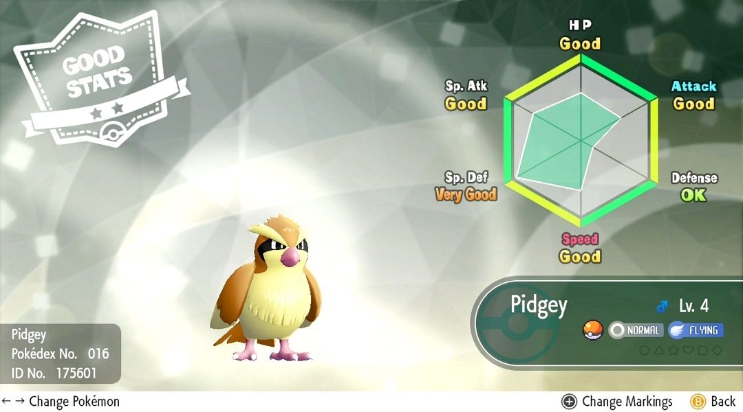 pokemon let's go pokedex judge function pidgey