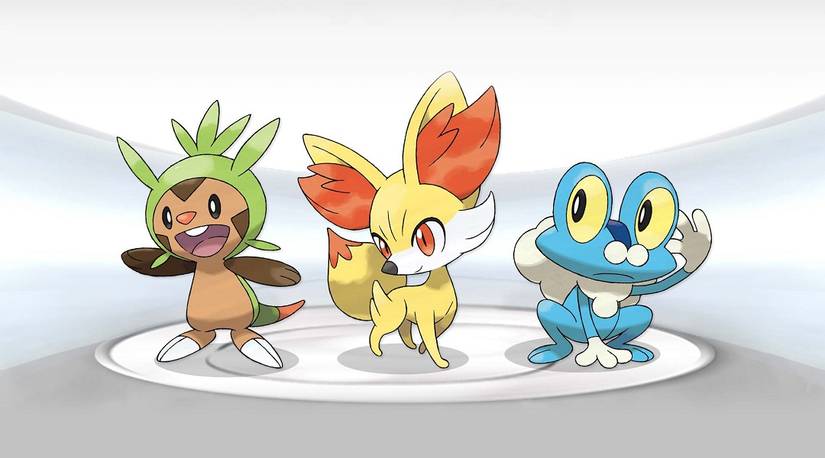 Pokemon X and Y starters Chespin, Fennekin, and Froakie