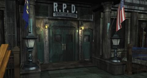 Raccoon City Police Department doors exterior