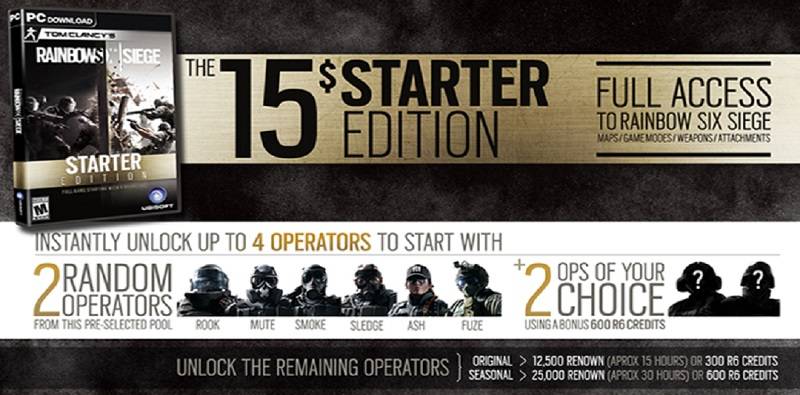 rainbow six siege starter edition info