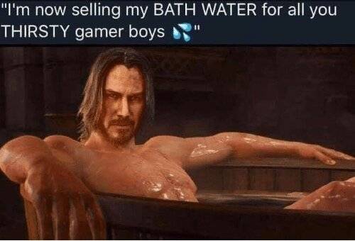 red dead keanu reeves bath water
