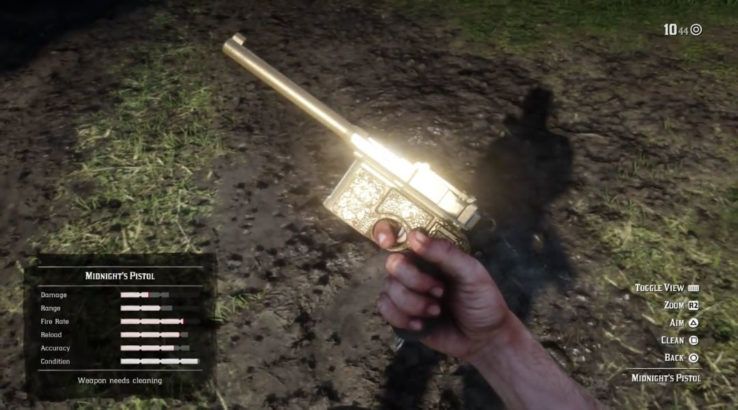 red dead redemption 2 inspect clean weapon