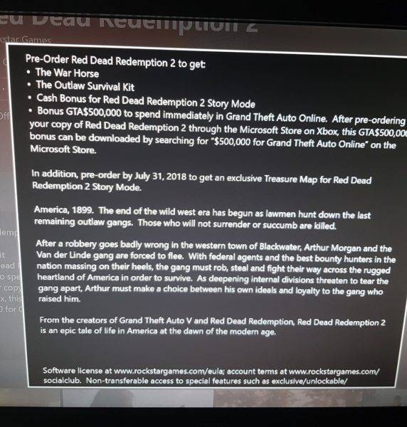 microsoft store red dead redemption 2 preorder