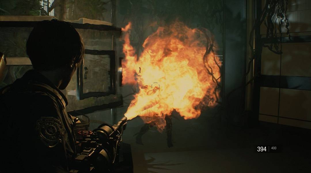 resident evil 2 flamethrower kill
