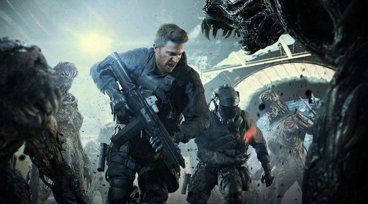 Not A Hero DLC showing Chris Redfield in Resident Evil 7