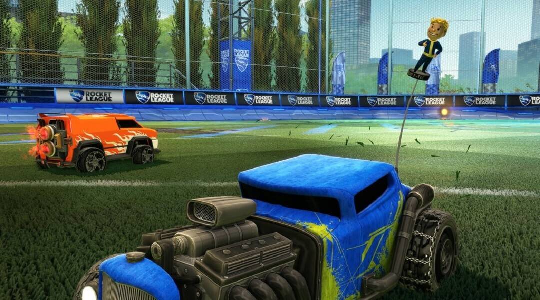 Rocket League Getting Free Fallout 4 DLC - Vault Boy antenna Rocket League
