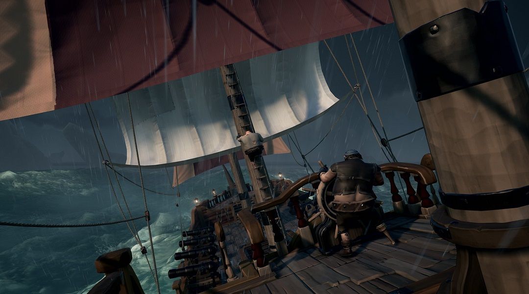 sea of thieves pirate ship in storm