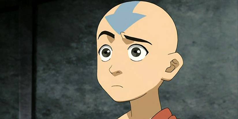 A close-up of Aang with a quizzical look in Avatar: The Last Airbender Season 3