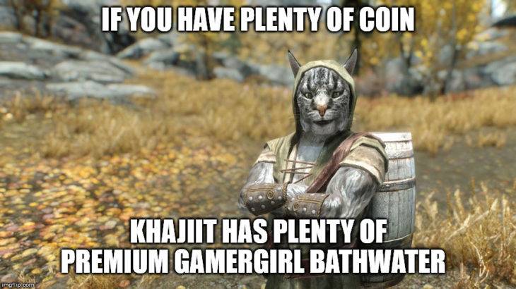 skyrim kjahit gamergirl bathwater meme
