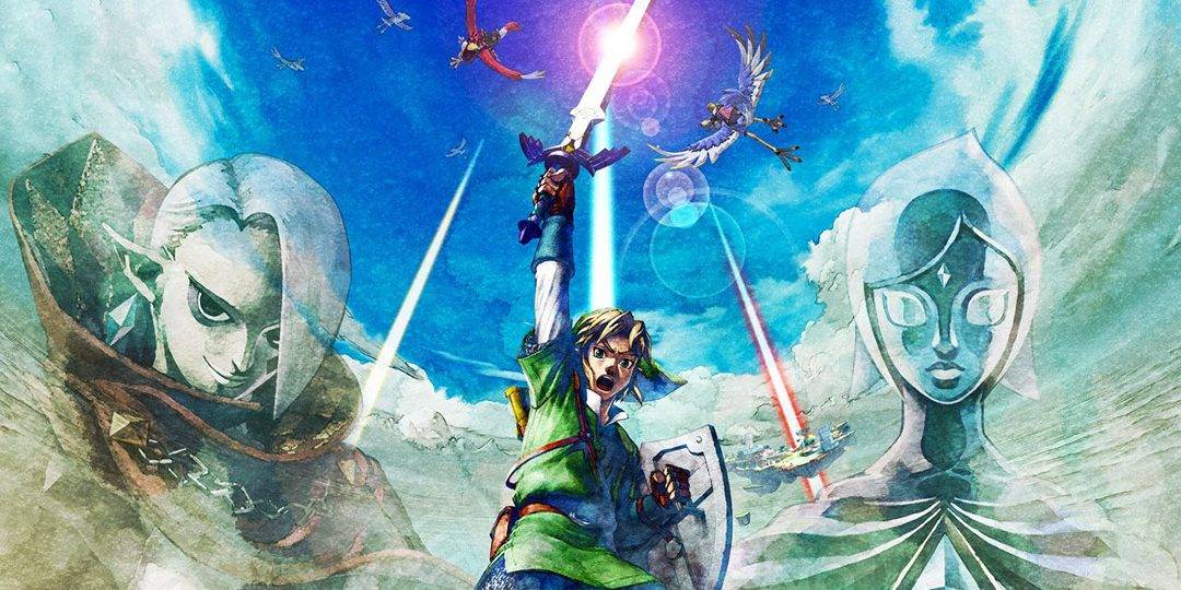 link holding up sword