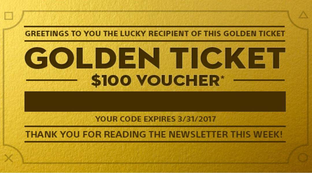 Sony Golden Ticket PSN Voucher