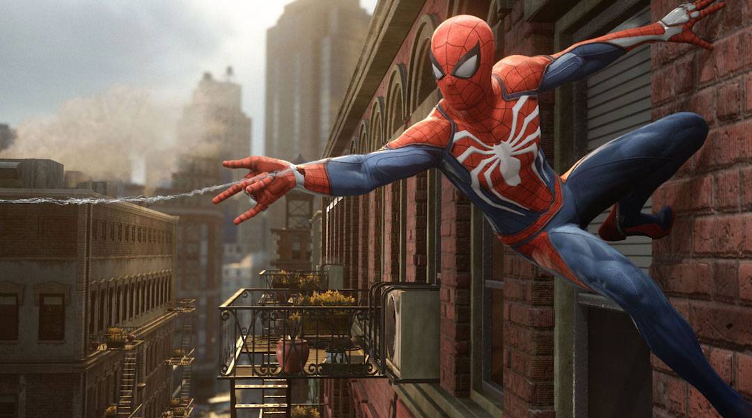 spider man on building ps4