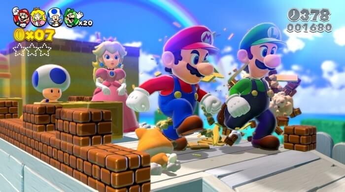 Best Local Multiplayer Games on Current Gen Systems - Super Mario 3D World giant mushroom characters