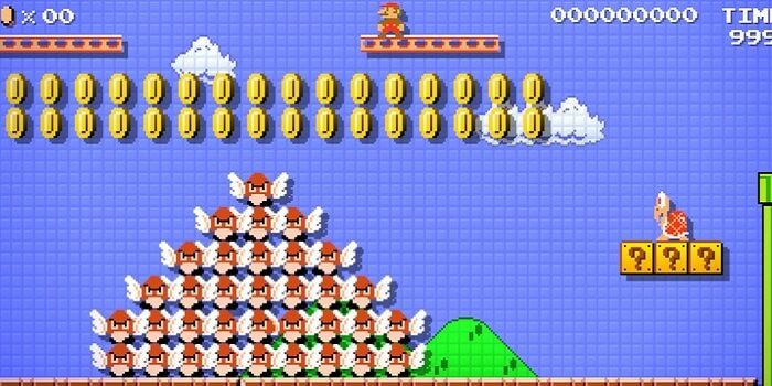 Super Mario Maker Has 100 Courses on Disc - Mario and Goombas Super Mario Bros