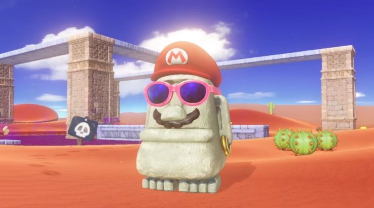 Stone Mario with Sunglasses