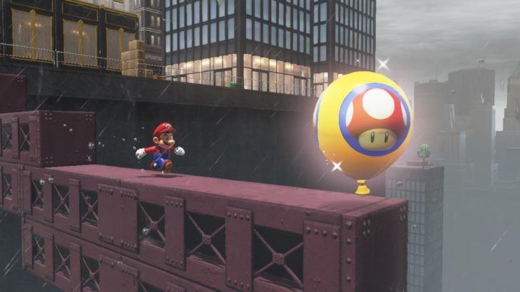 super mario odyssey luigi balloon world city beam nintendo