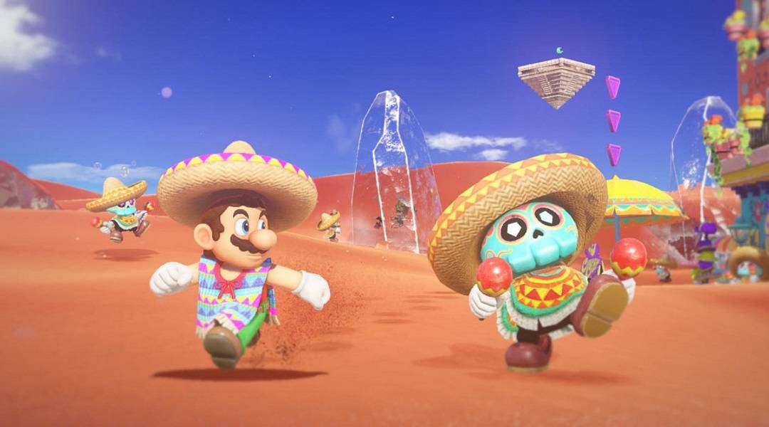 Super Mario Odyssey Removes Sombrero Mario from Box Art - Sombrero Mario and skeleton