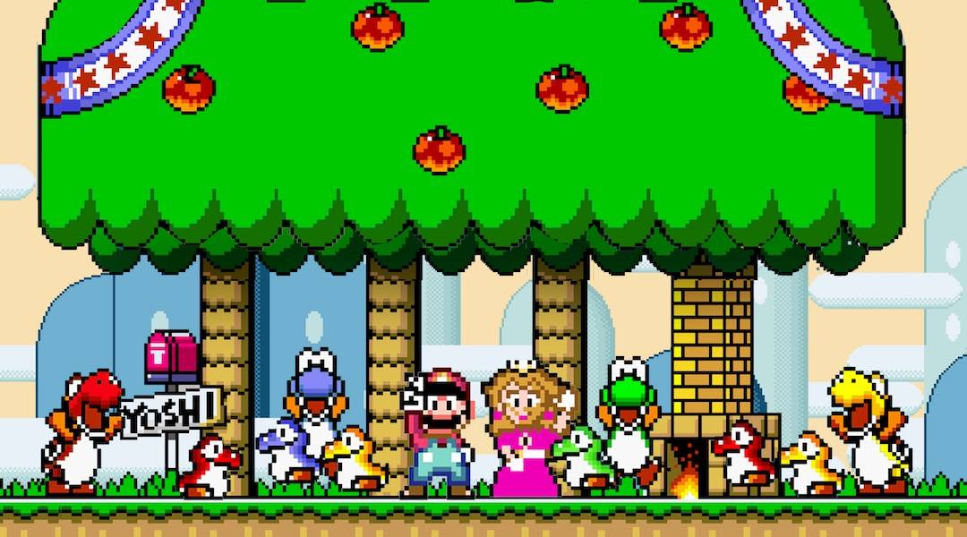 super mario world ending screen